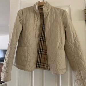 COPY - Burberry London Tan Diamond Quilted Nova Check Jacket